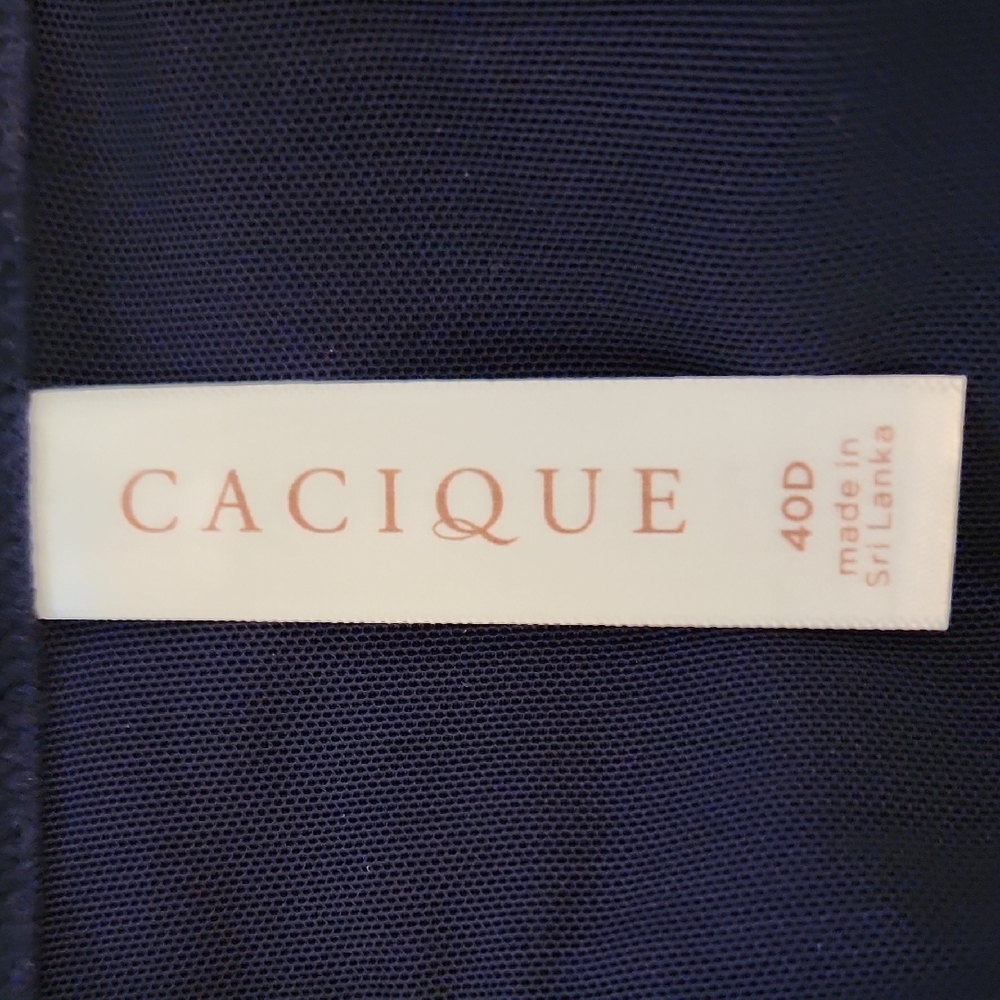 Cacique Navy Blue Polka Dot T Shirt Bra and full brief Set in 40D and 14/16. - Picture 7 of 10